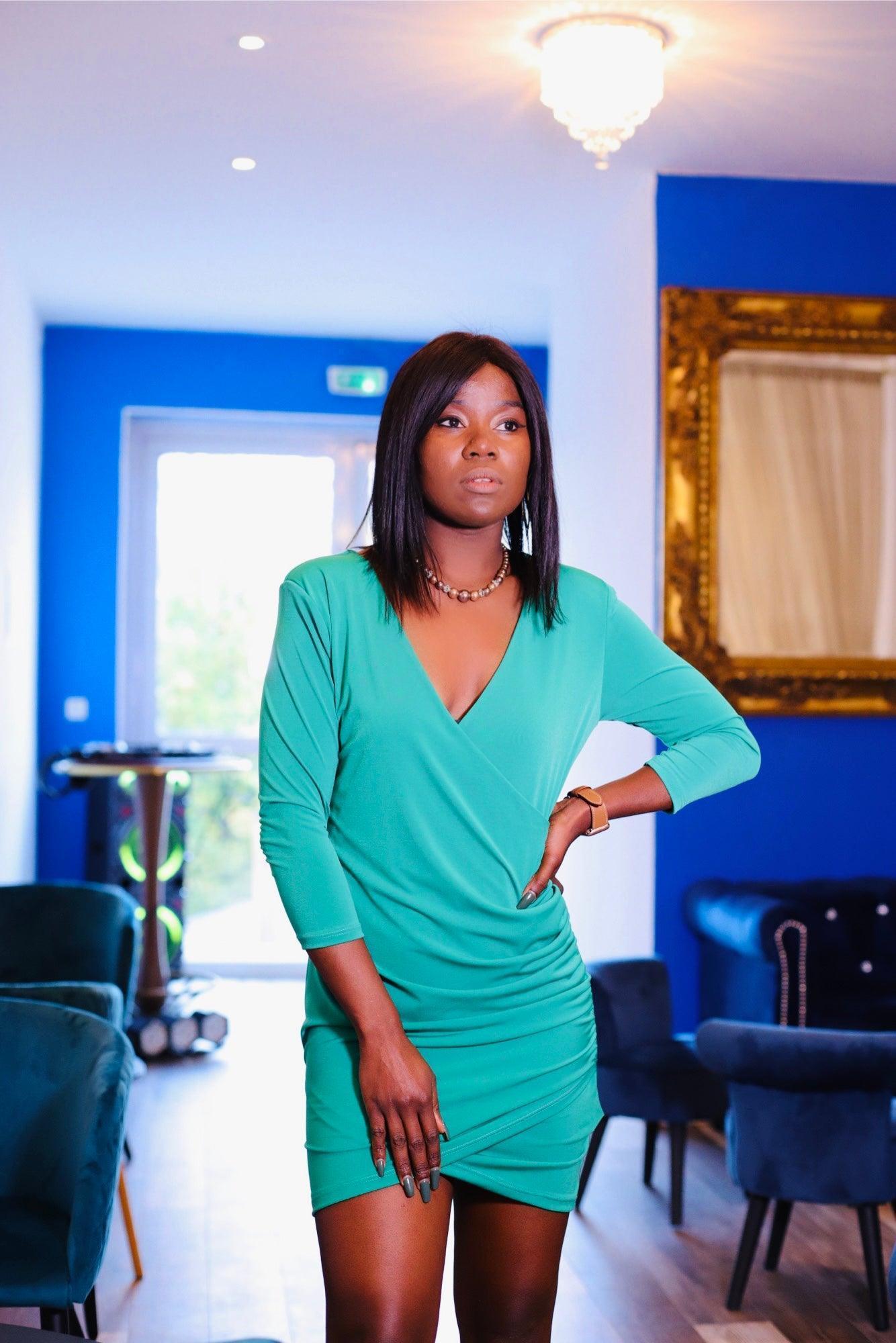 Robe Encolure En V - beautifulshop