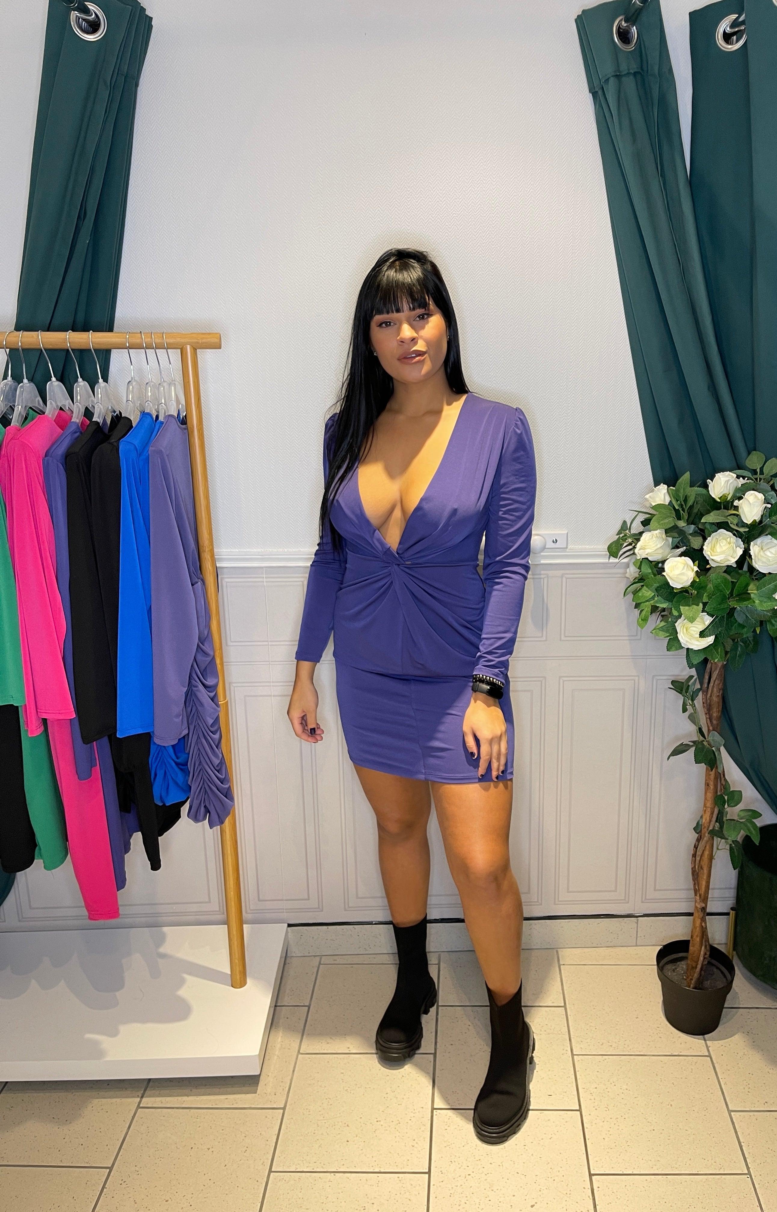 Robe Encolure En V - beautifulshop