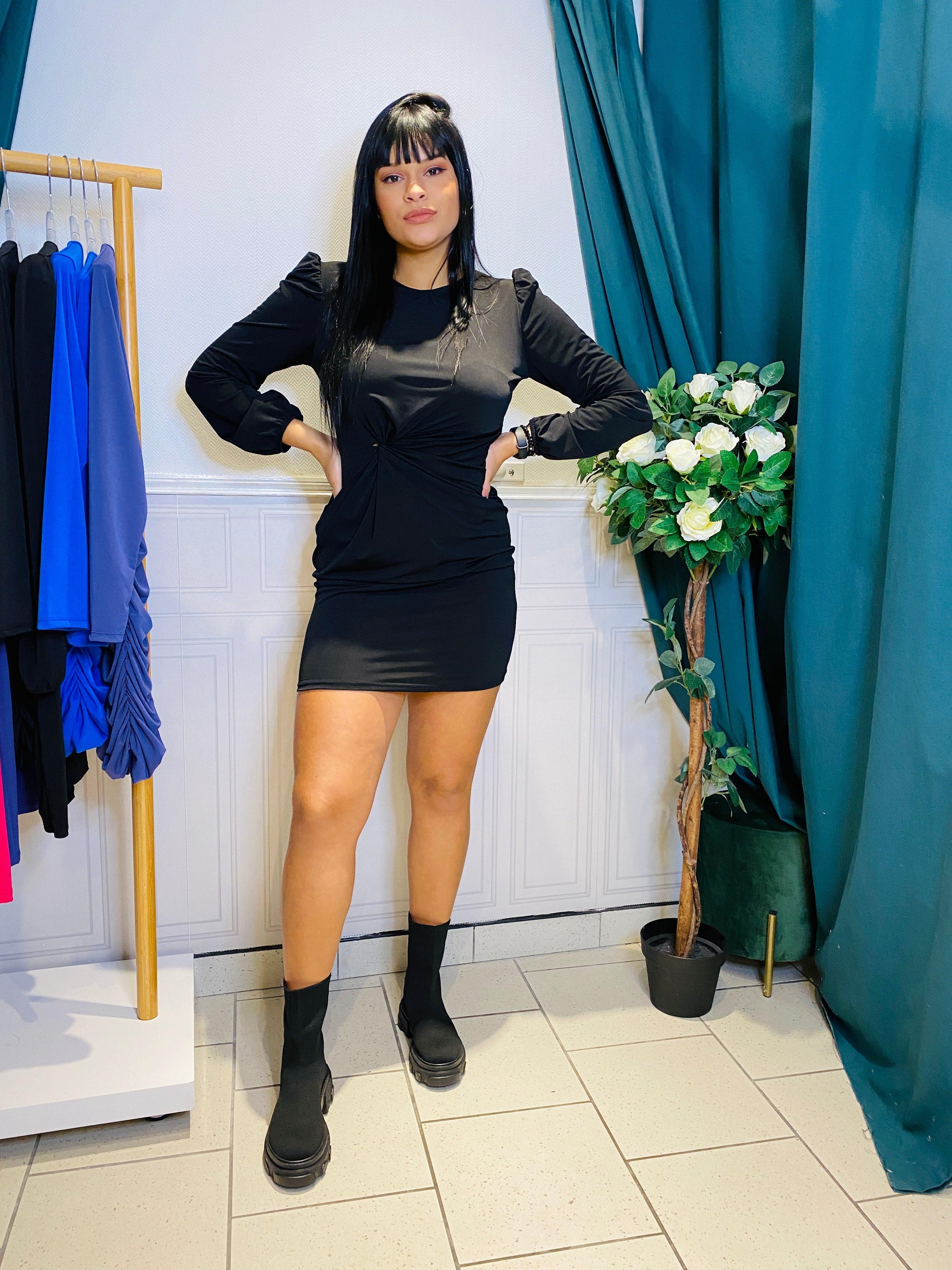 Robe Encolure En V - beautifulshop