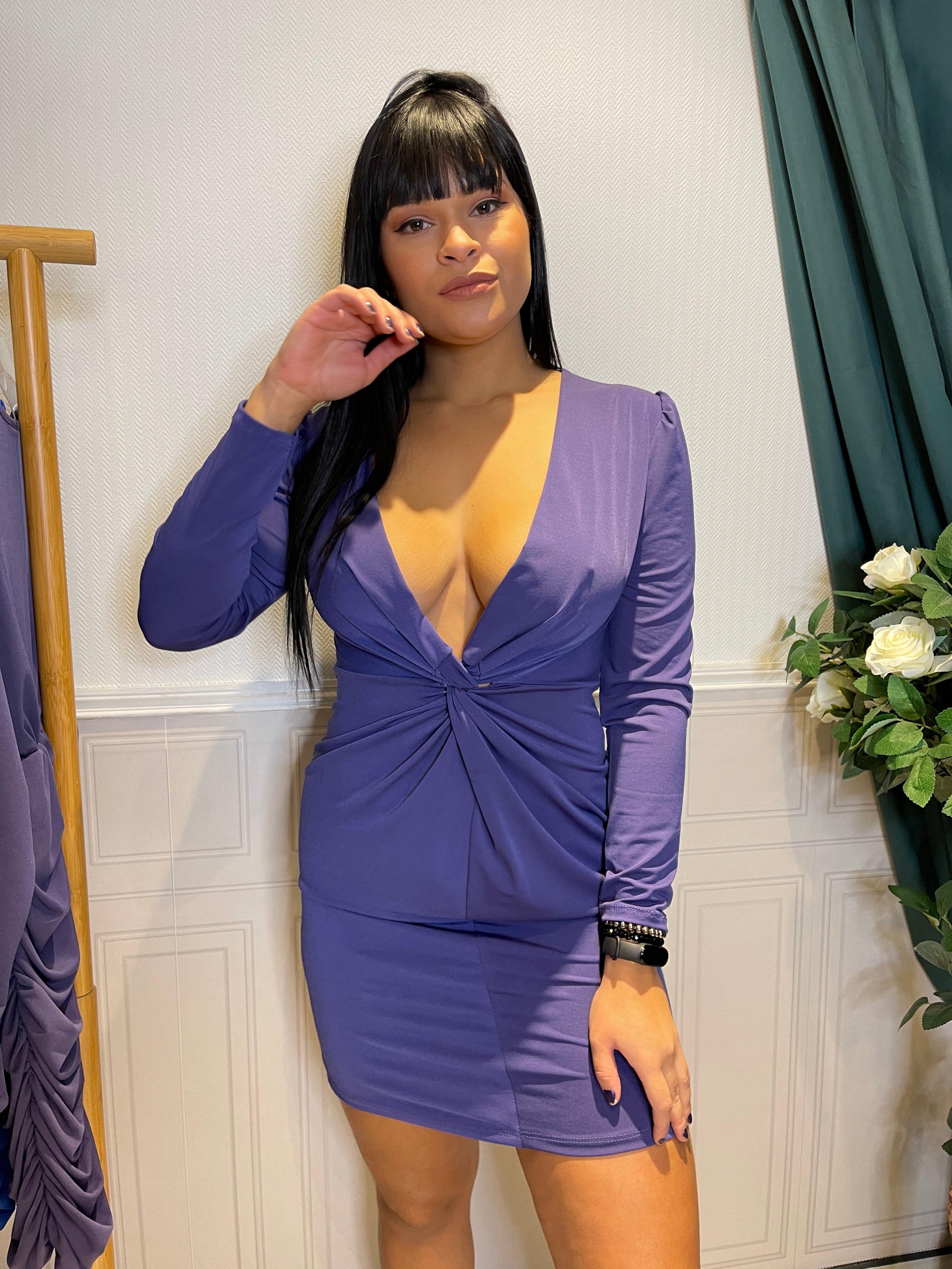 Robe Encolure En V - beautifulshop