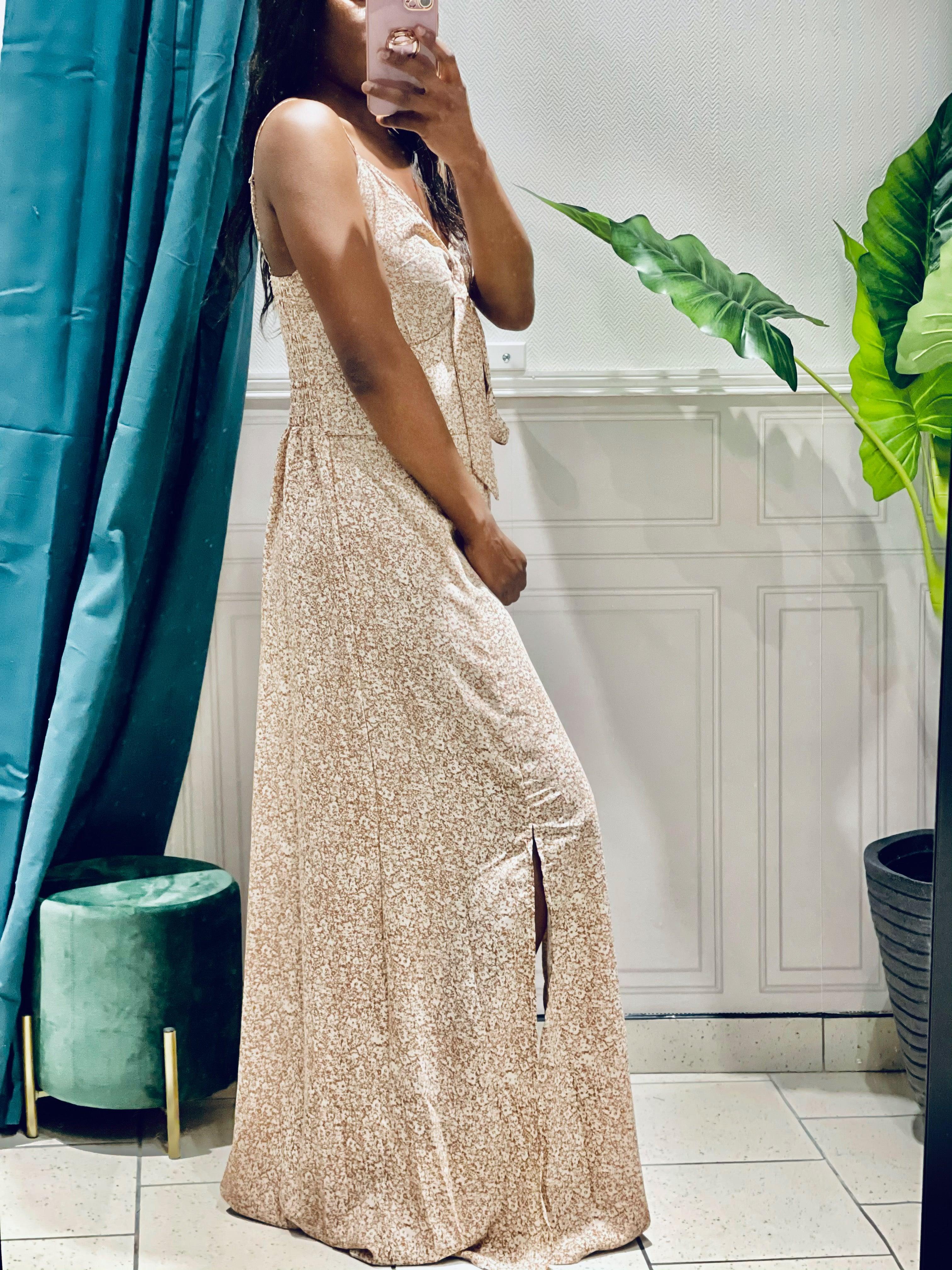 Robe longue avec noeud à l'avant - beautifulshop