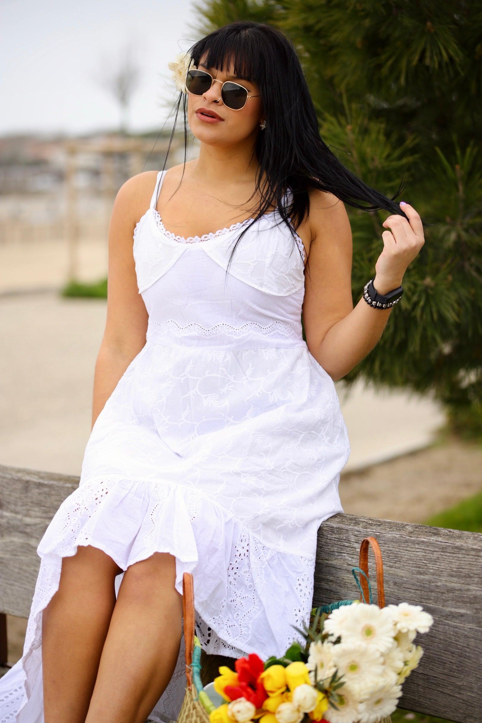 Robe longue blanche - beautifulshop