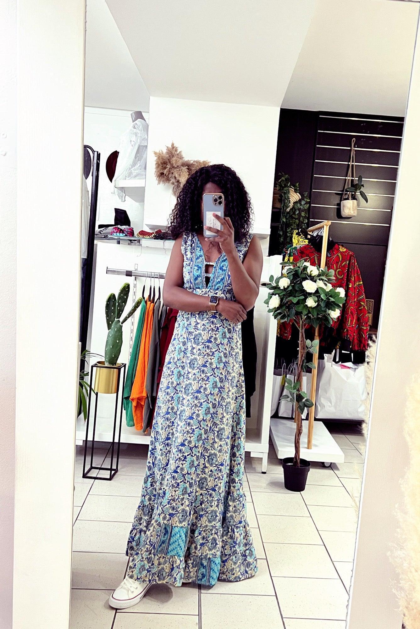 Robe longue imprimée - beautifulshop