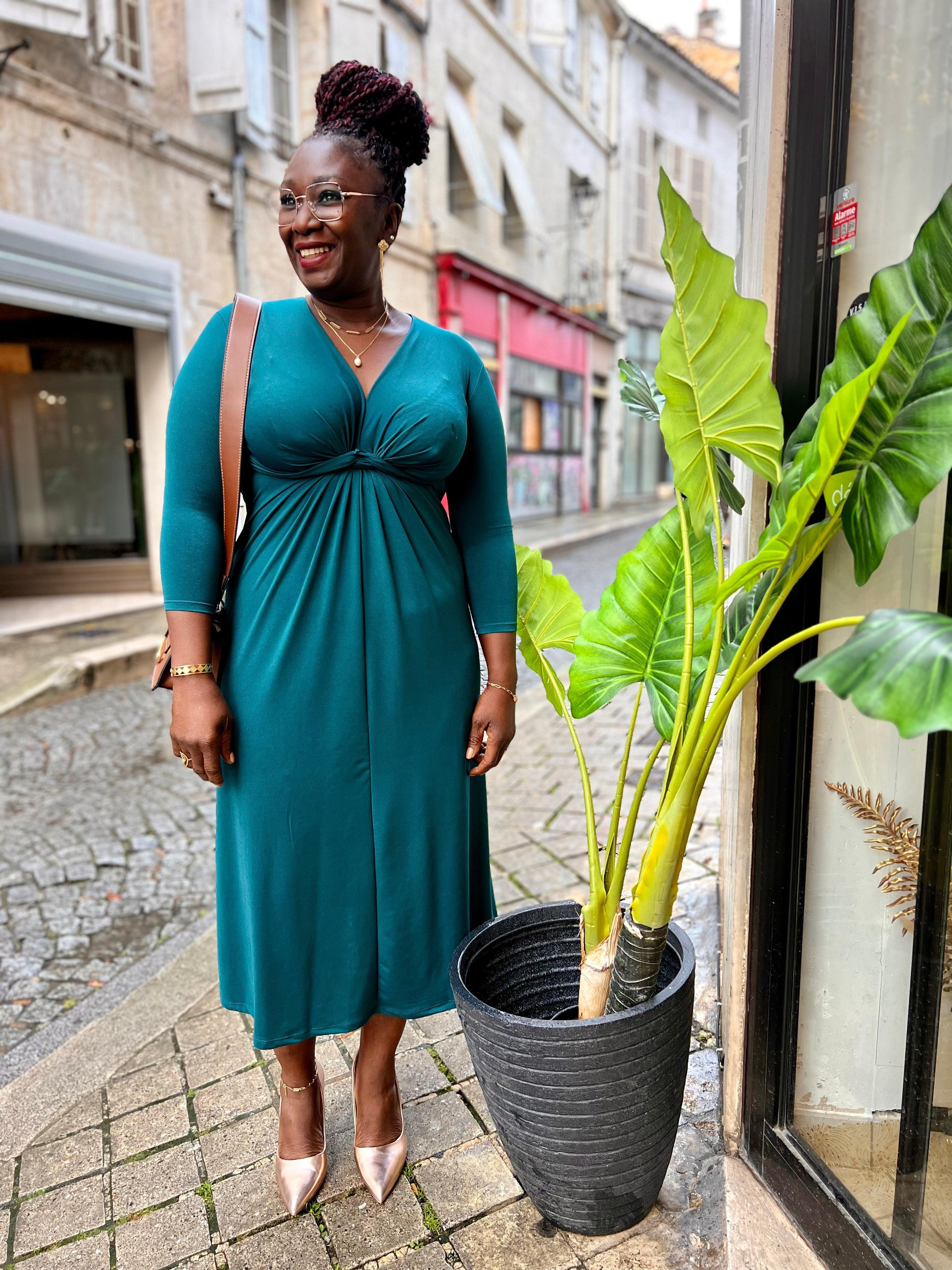 Robe midi avec noeud - beautifulshop