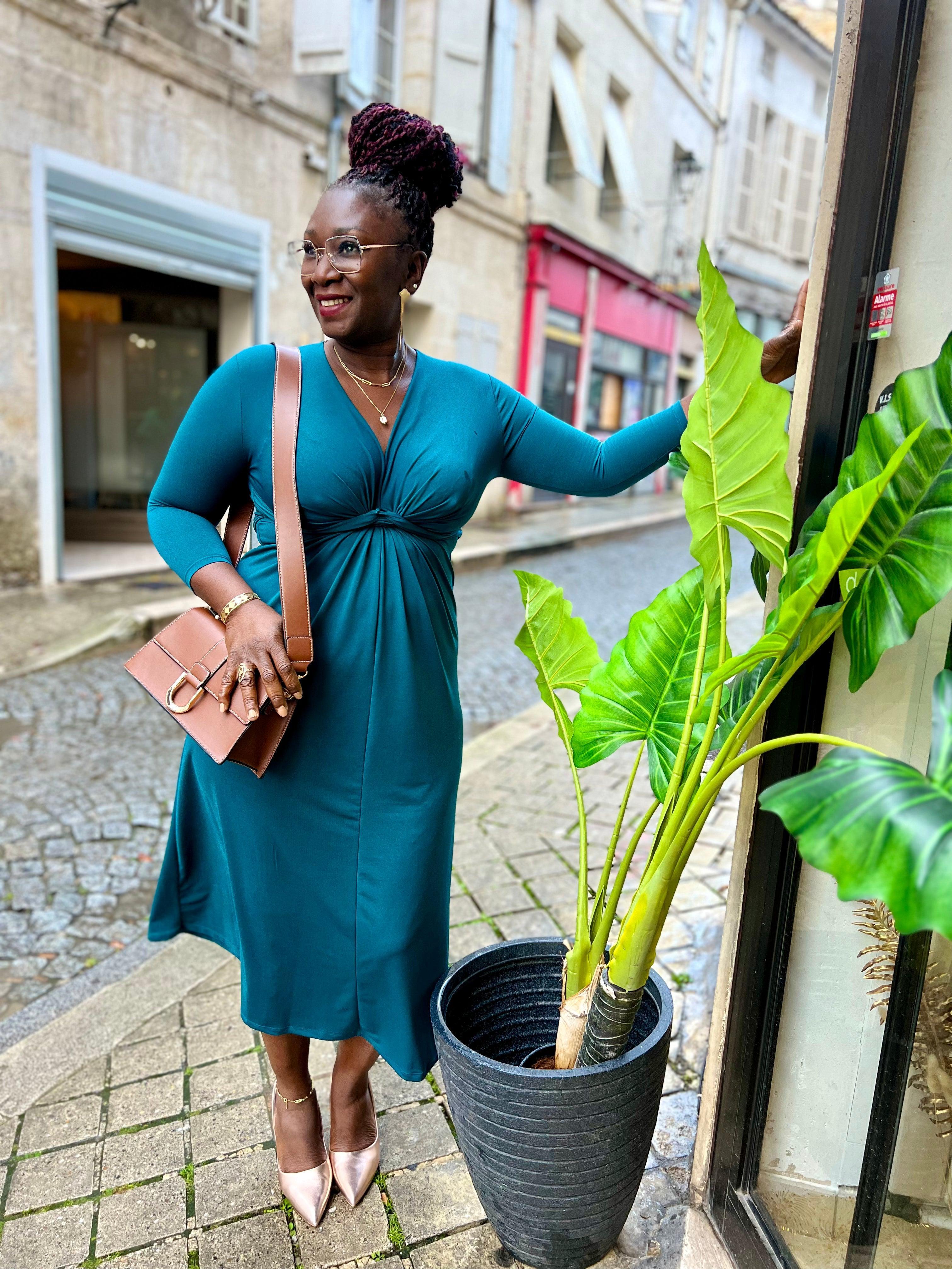 Robe midi avec noeud - beautifulshop