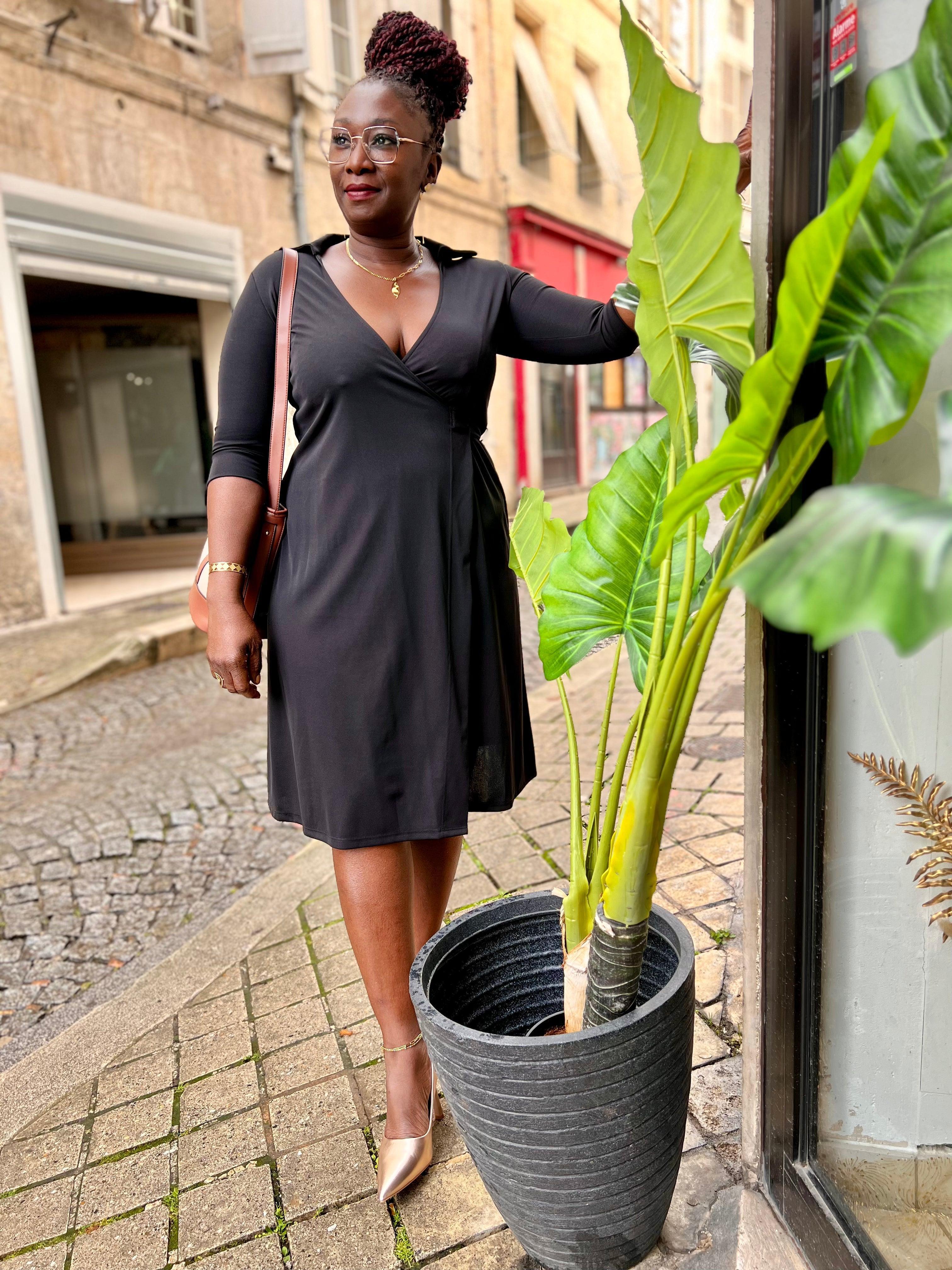 Robe noire fluide - beautifulshop