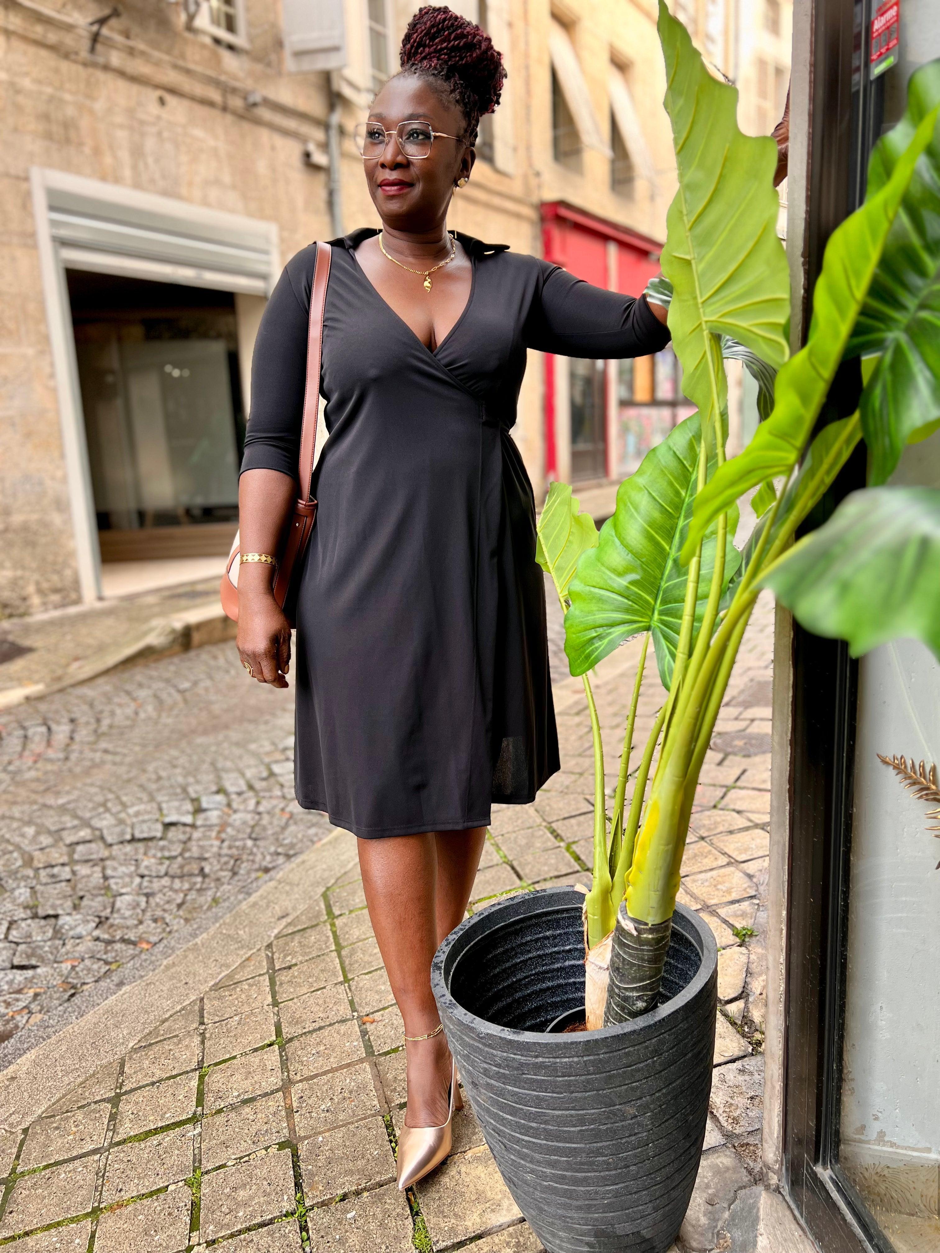 Robe noire fluide - beautifulshop