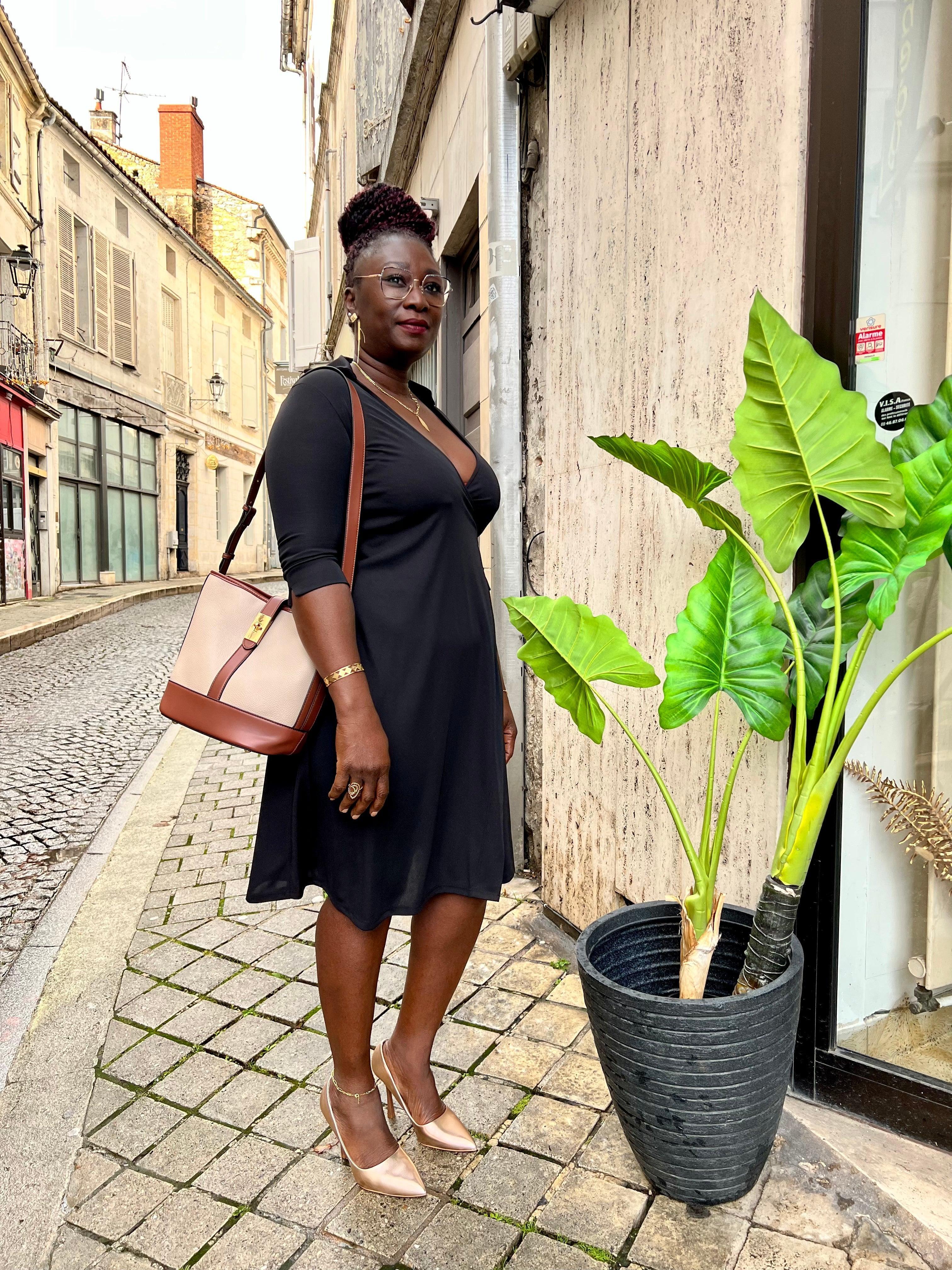 Robe noire fluide - beautifulshop