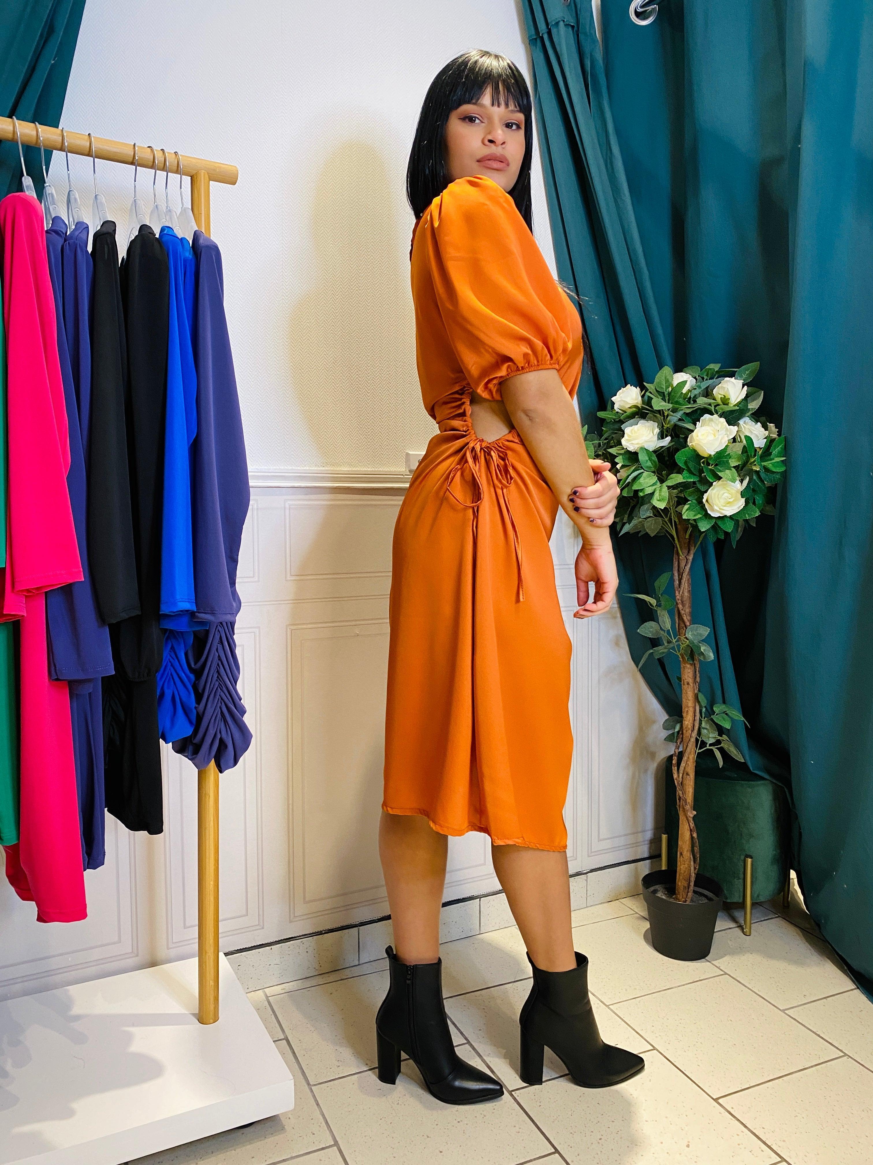 Robe Satin Avec Noeud - beautifulshop