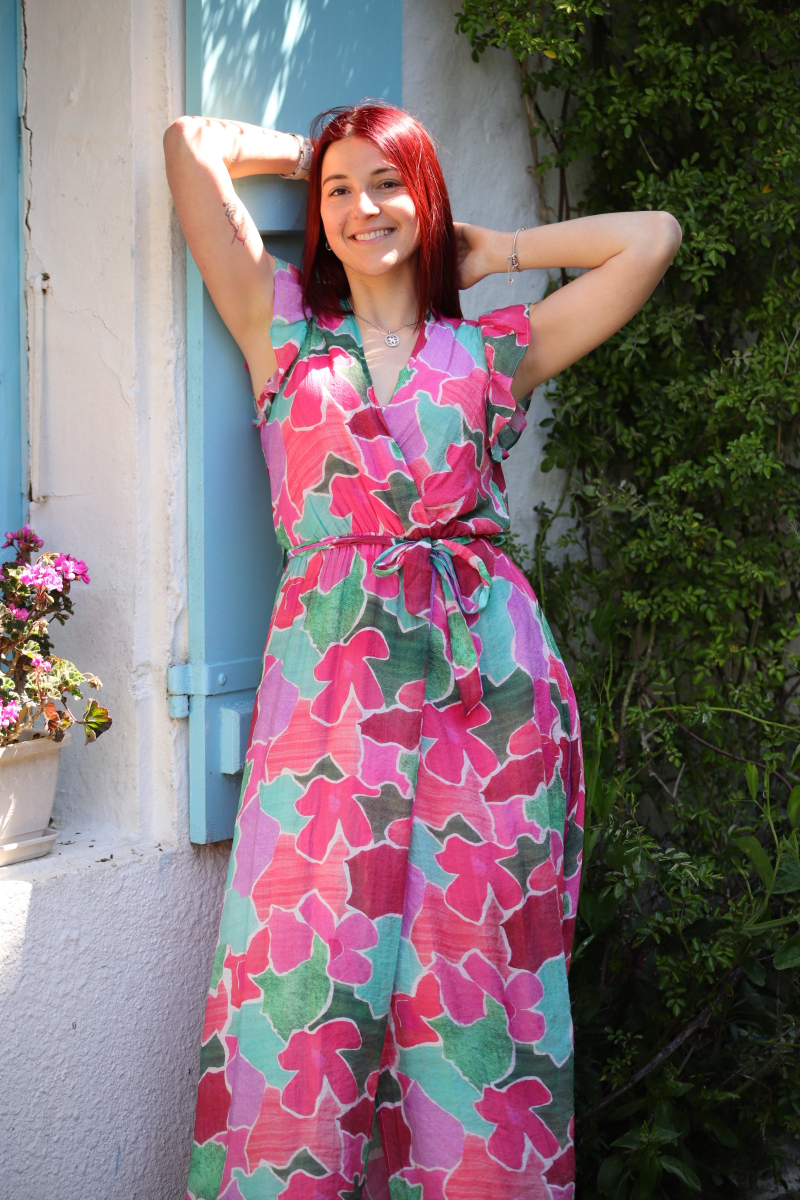 Robe Longue Fleurie Ceinturée – Fraîcheur & Élégance d'Été - beautifulshop