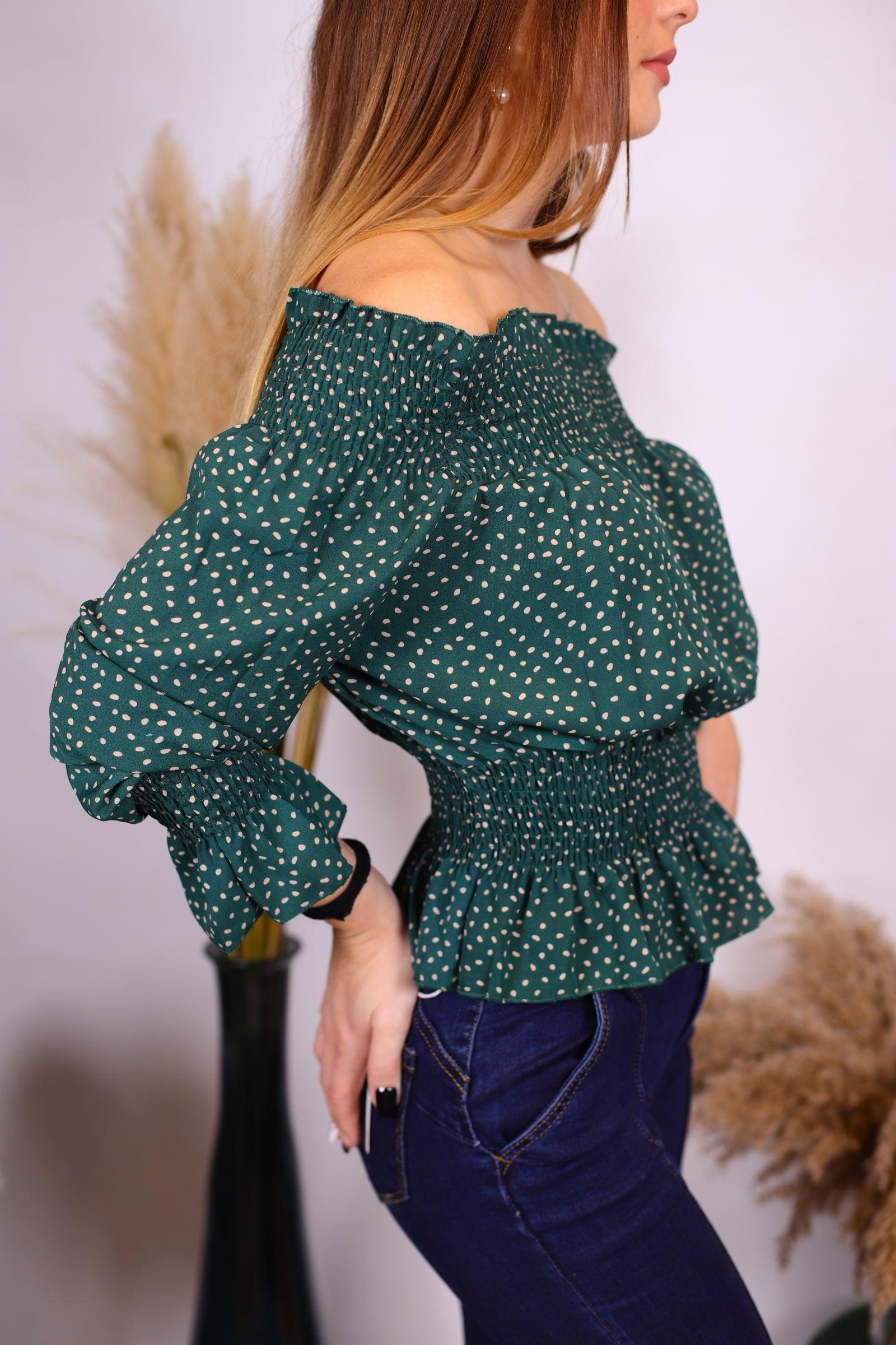 Top vert col bateau - beautifulshop