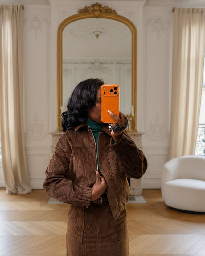 Veste bomber en velours côtelé café – Beautiful Shop