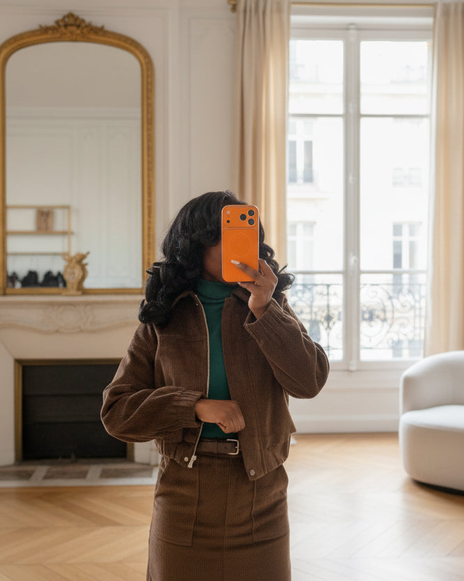 Veste bomber en velours côtelé café – Beautiful Shop