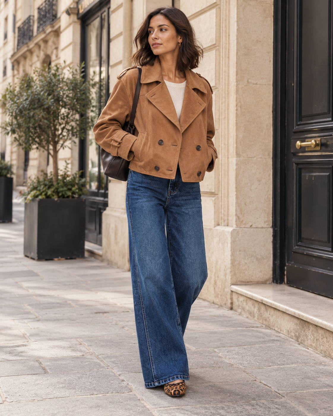 Veste Romy façon daim – camel – Beautiful Shop