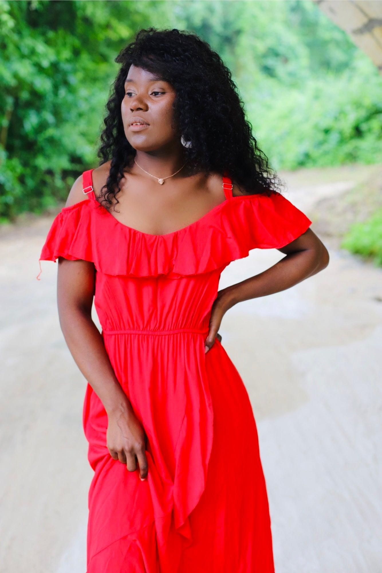 Robe à volant coupe espagnol - beautifulshop