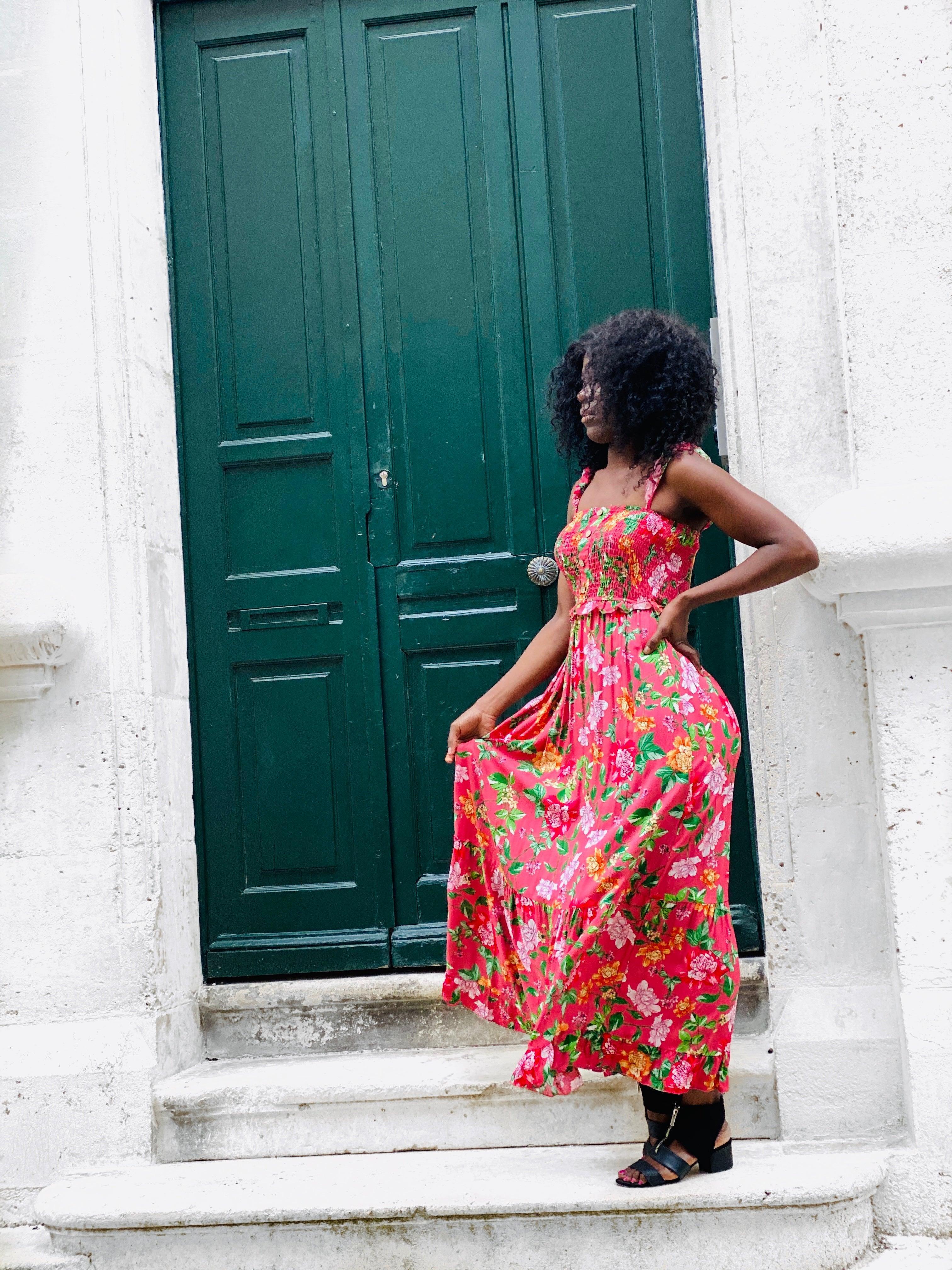 Robe fluide à fine bretelle - beautifulshop