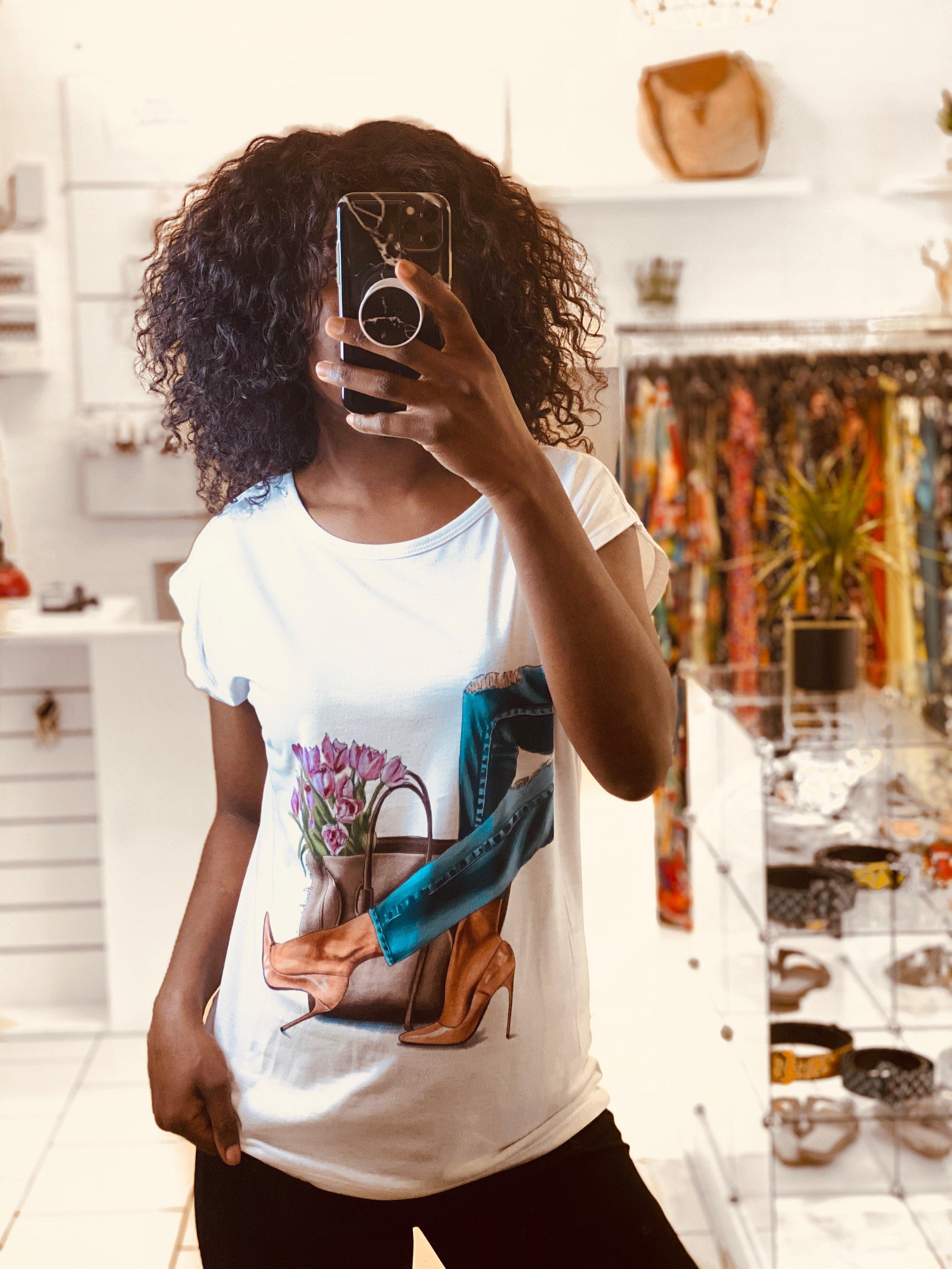 T-shirt escarpin orange - beautifulshop