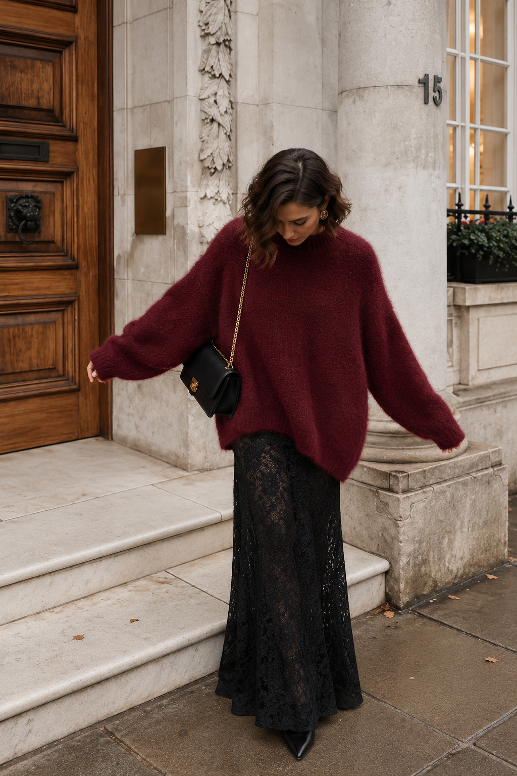 Comment porter un pull oversize avec une jupe ?
