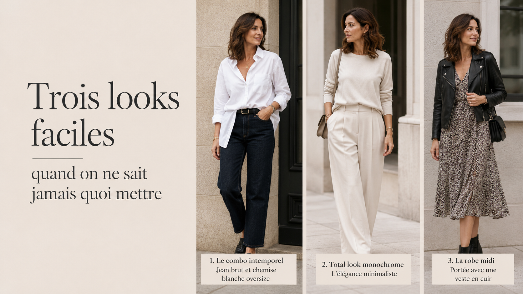 Trois looks faciles quand on ne sait jamais quoi mettre.beautifulshop 