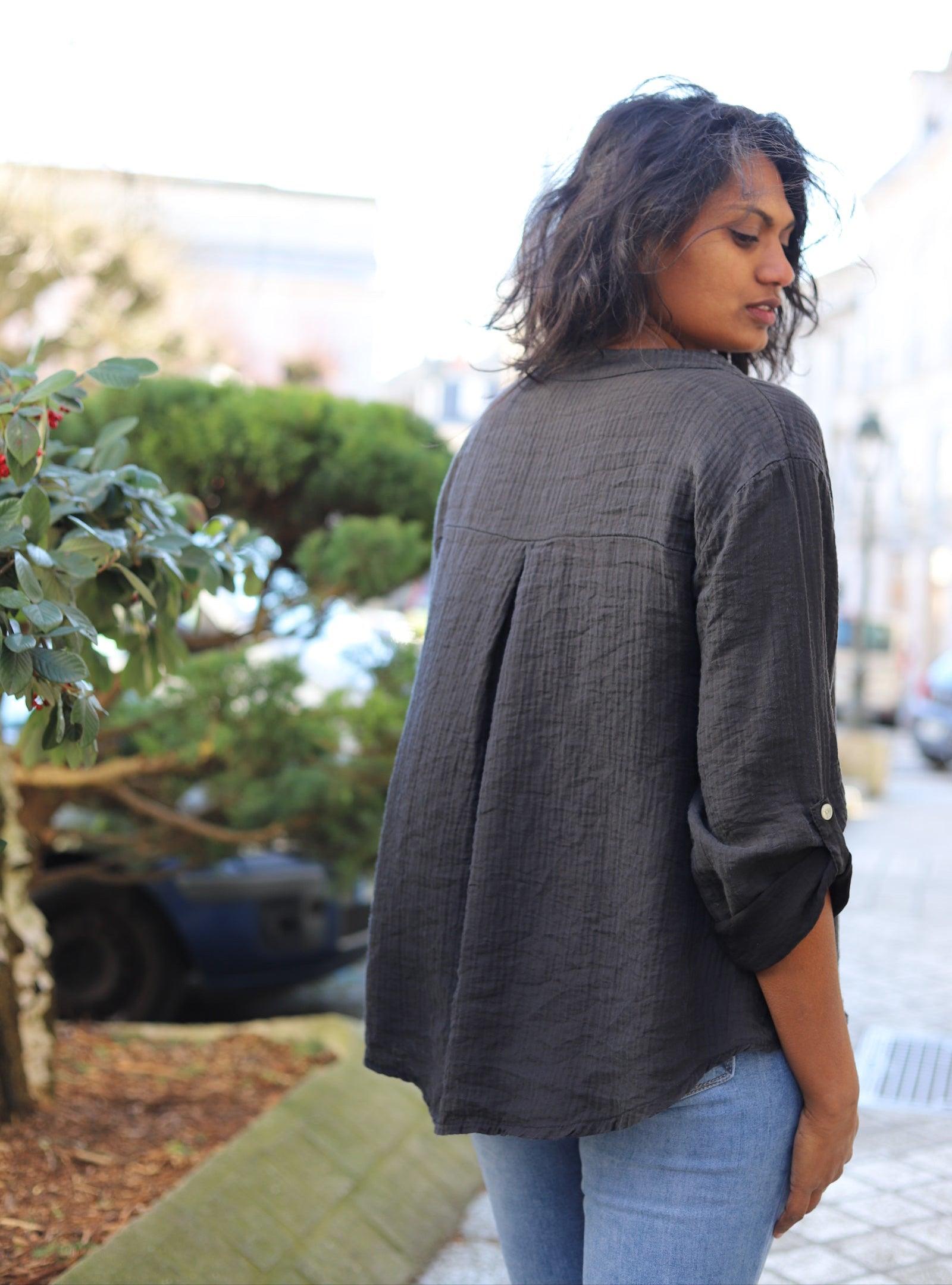 Blouse Fluide Femme en Tissu Gaufré - beautifulshop - boutique sur Angoulême - Poitou Charente 