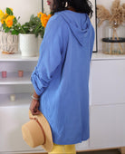 Blouse Oversize en Gaze de Coton Bleu - beautifulshop - vêtements femmes sur Angoulême 