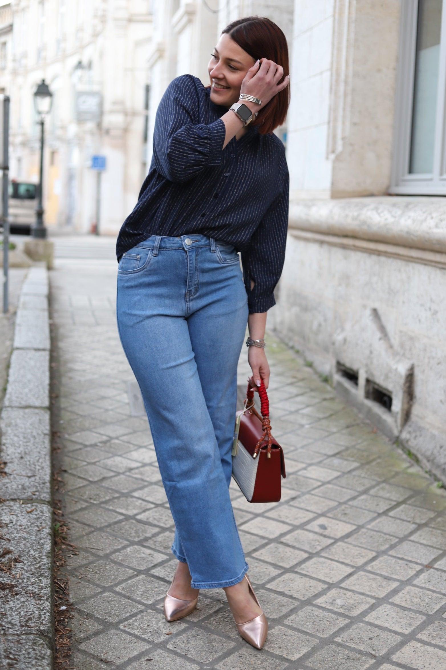 Chemise Fluide Femme à Rayures Dorées - beautifulshop 