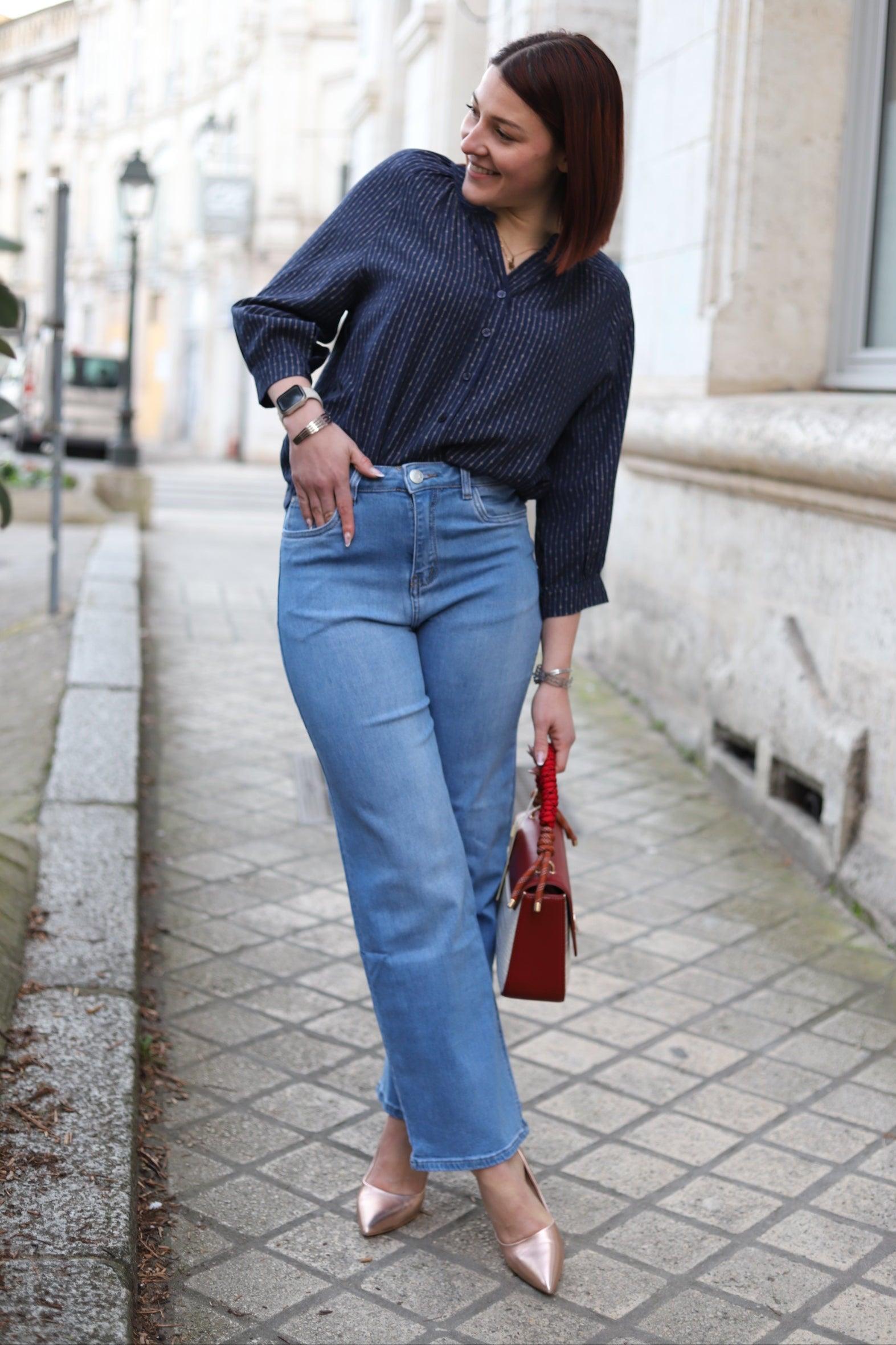 Chemise Fluide Femme à Rayures Dorées - beautifulshop 