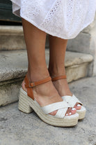 Sandales compensées effet corde-beautifulshop