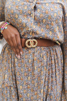 Ceinture élastique marron avec boucle dorée – Taille unique | Beautiful Shop