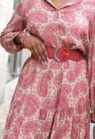 Ceinture rouge large femme – Simili cuir & boucle argent | Beautiful Shop