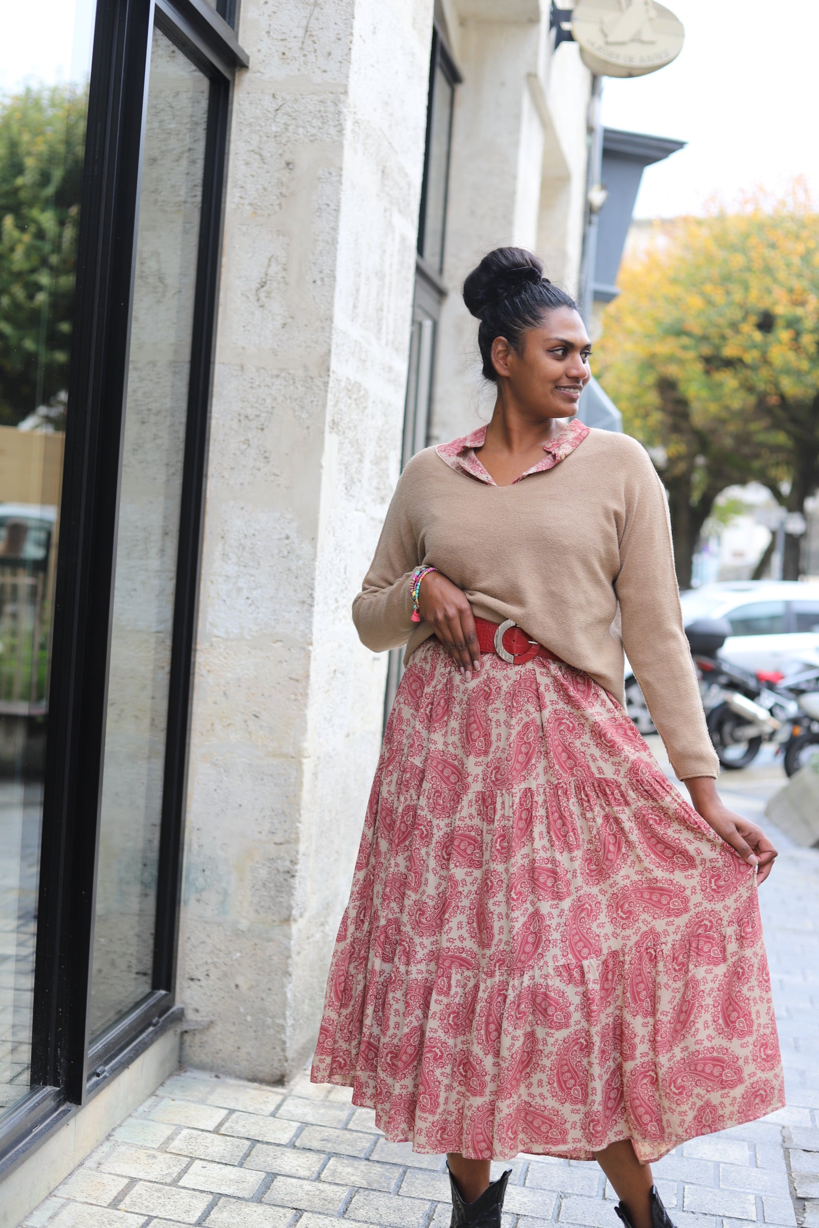 Ceinture rouge large femme – Simili cuir & boucle argent | Beautiful Shop