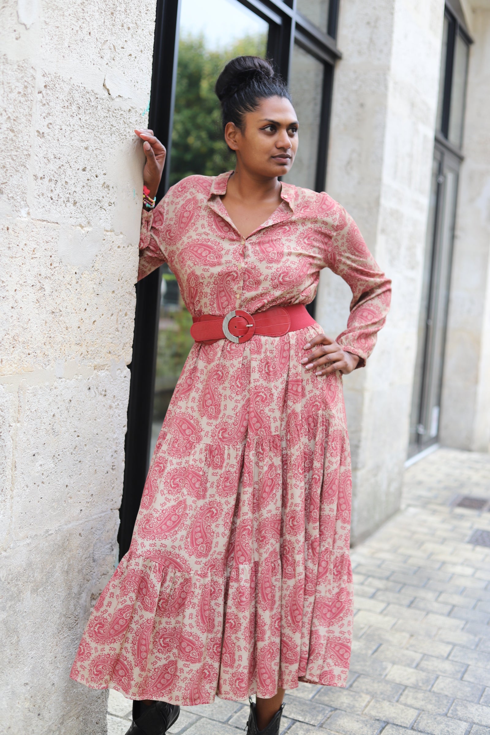 Ceinture rouge large femme – Simili cuir & boucle argent | Beautiful Shop