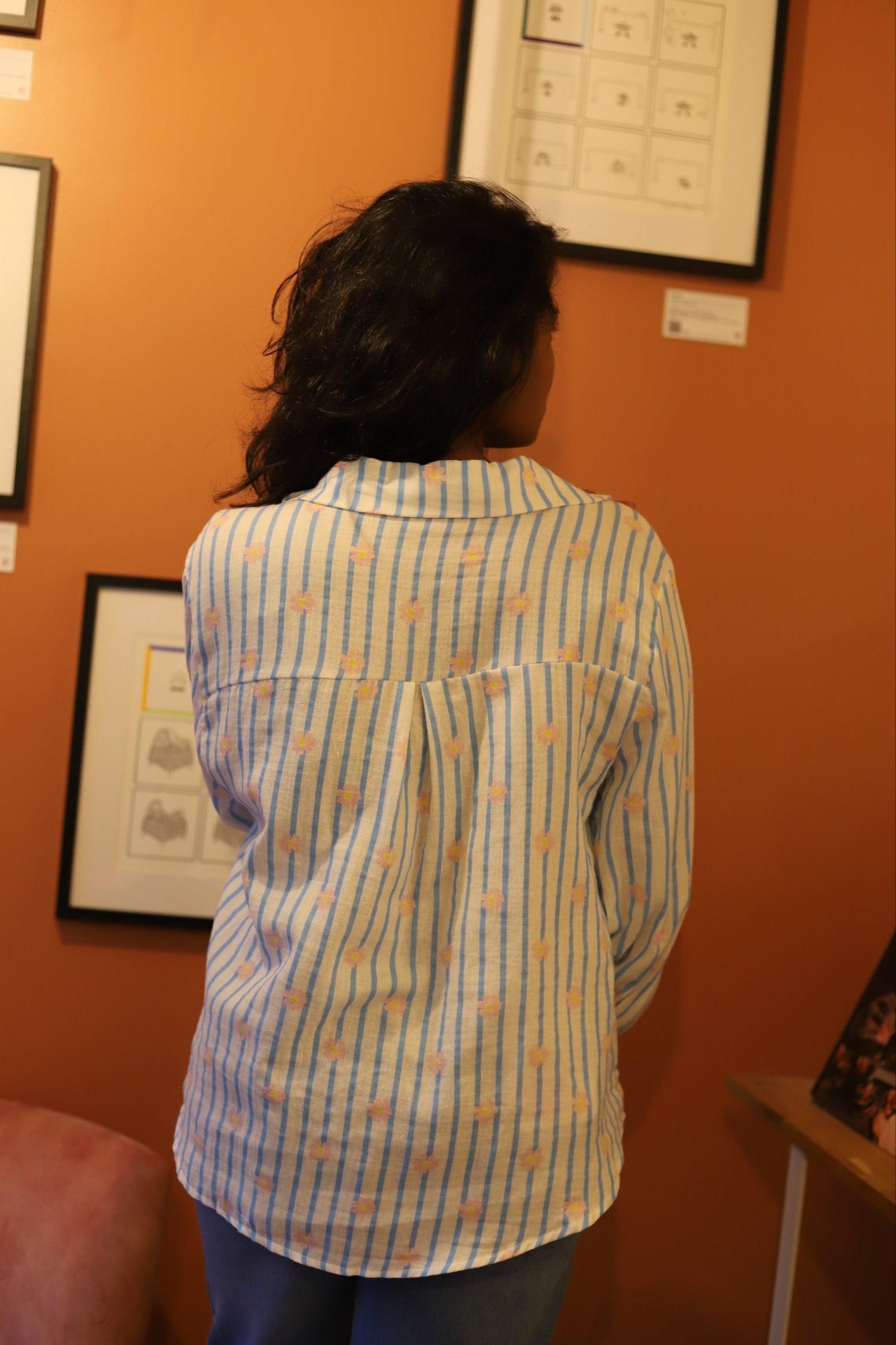 Chemise Femme en Gaze de Coton –  Motifs Fleuris - beautifulshop - boutique en Poitou Charente 