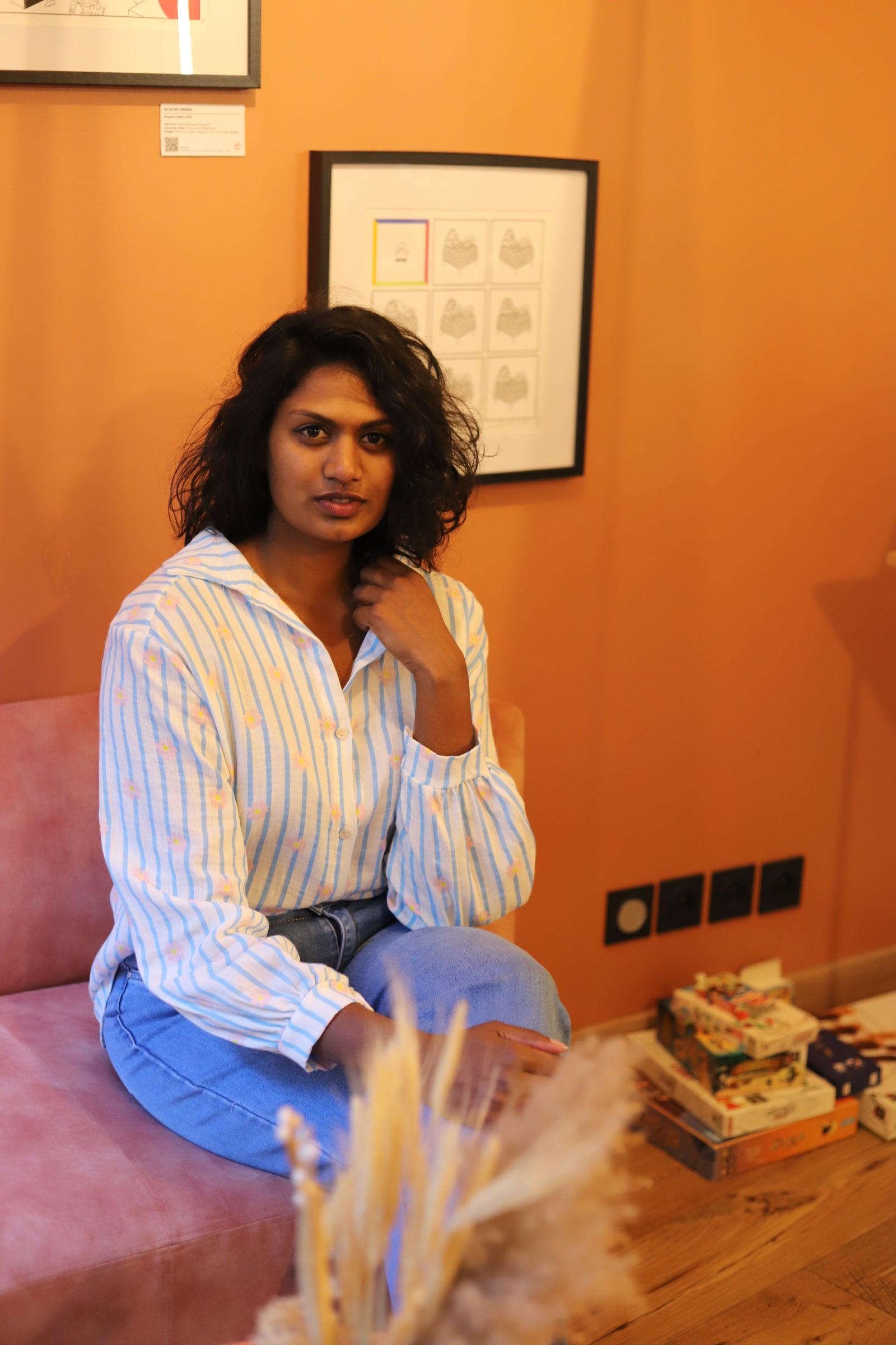 Chemise Femme en Gaze de Coton –  Motifs Fleuris - beautifulshop - boutique en Poitou Charente 