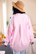 chemise rayée rose femme, chemise oversize femme, chemise à lacets côtés, chemise coton stretch, chemise made in italy, chemise rose et blanc, chemise ample chic