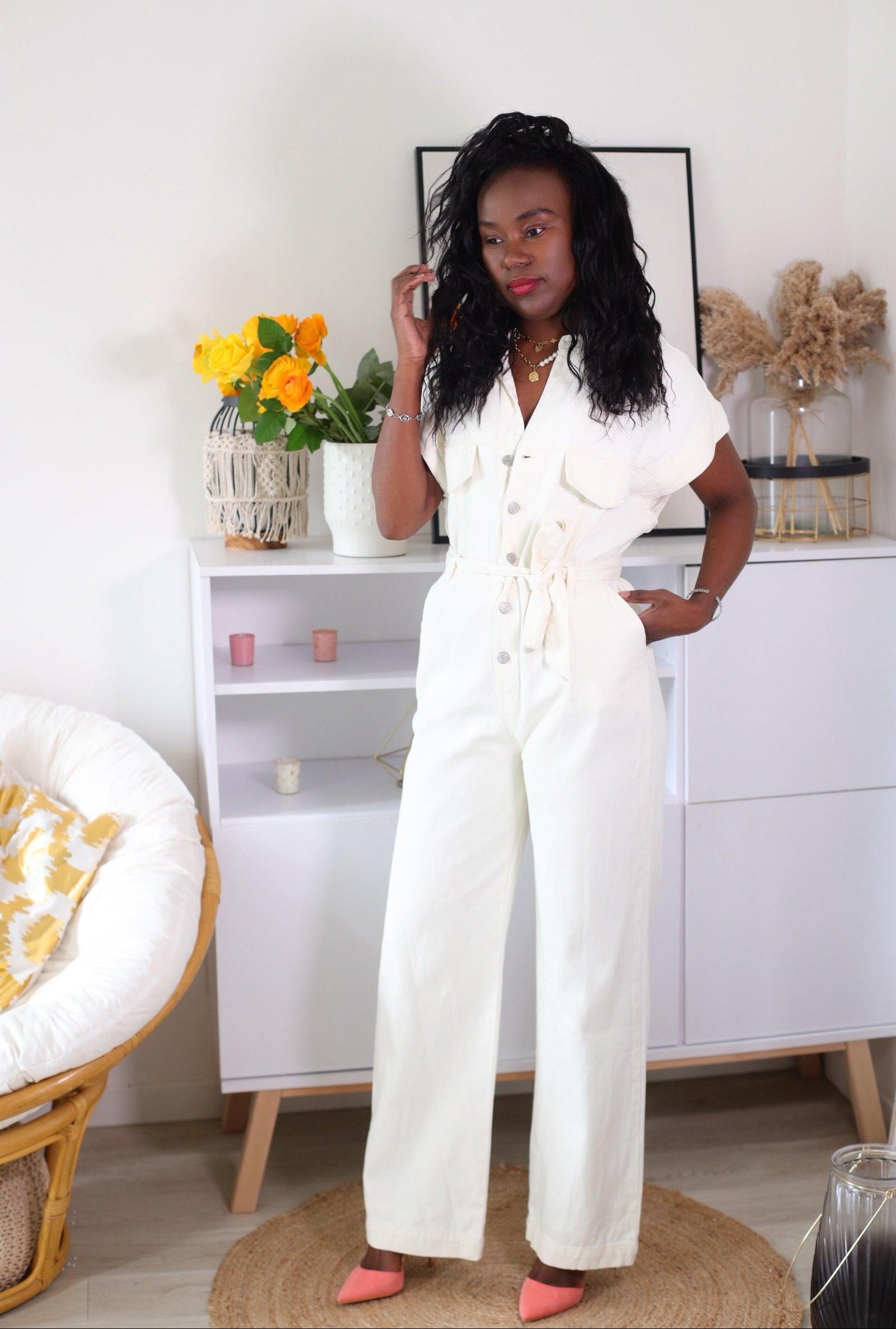 Combinaison Ceinturée en Coton - beautifulshop - boutique mode femme en Charente 