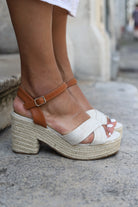 Sandales compensées effet corde-beautifulshop