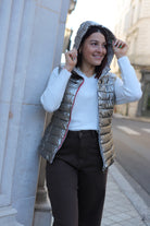 Doudoune Sans Manches Réversible Métallisée-beautifulshop