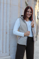 Doudoune Sans Manches Réversible Métallisée-beautifulshop