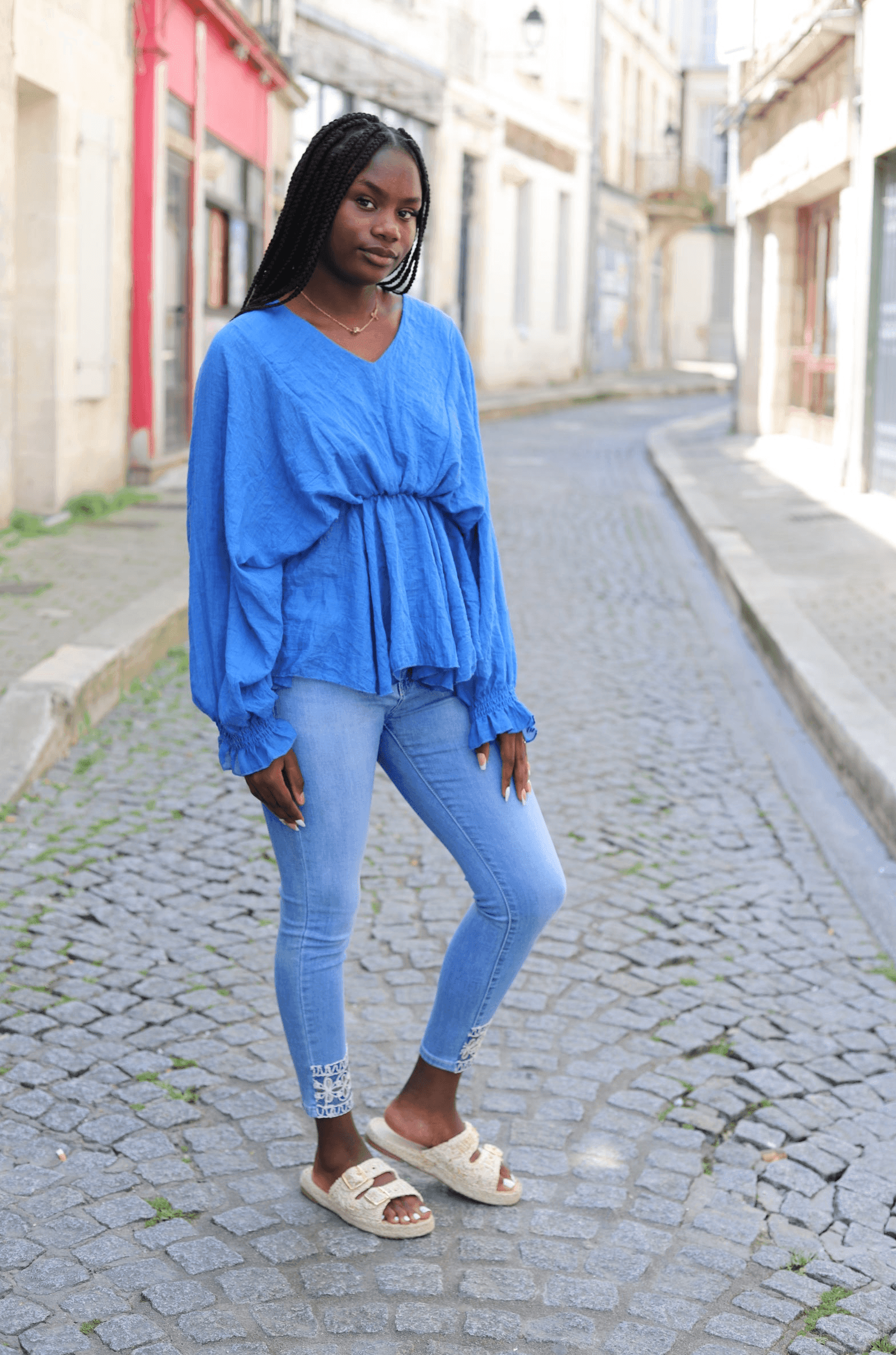 Jean bleu gris clearance