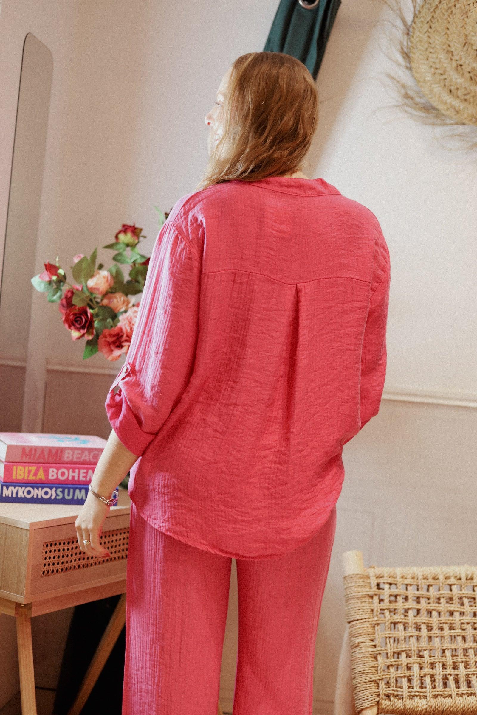 Blouse Fluide Femme en Tissu Gaufré - beautifulshop - boutique de vêtements femmes sur Angoulême 