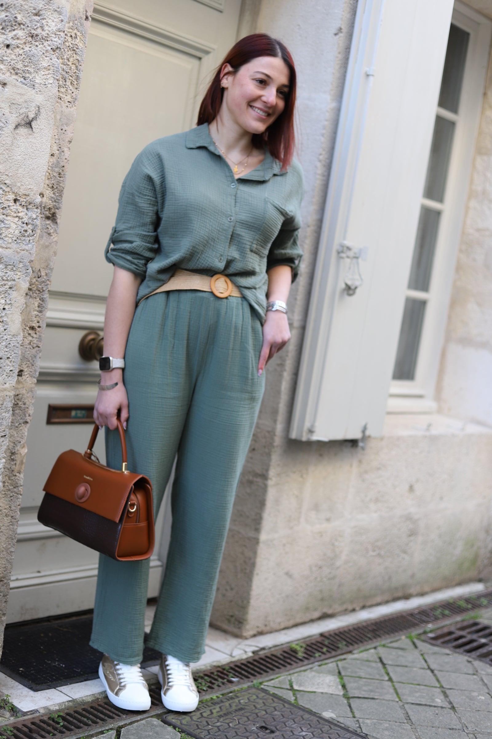 Pantalon Large en Gaze de Coton - beautifulshop - boutique de vêtements femmes sur Angoulême 