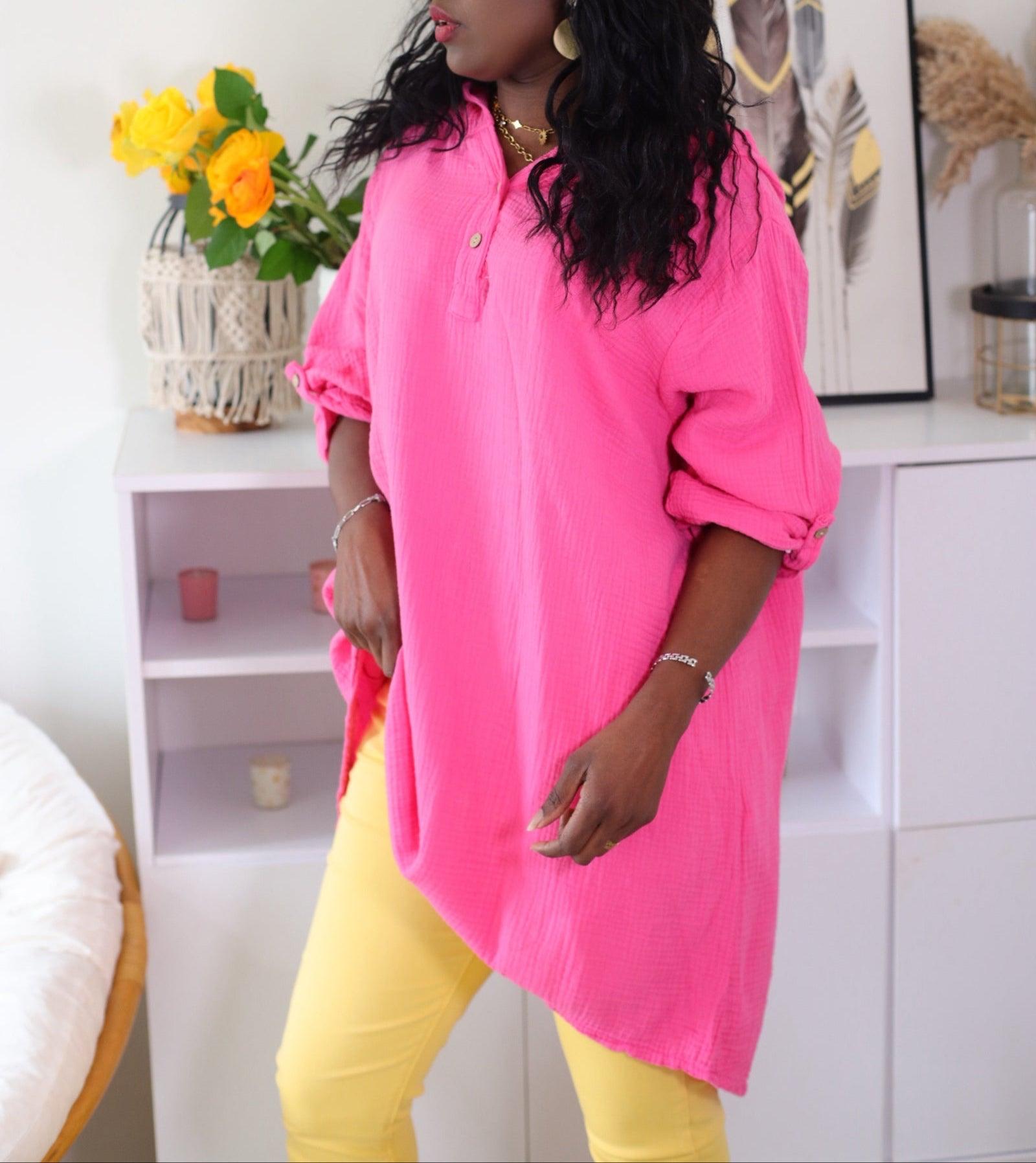 Blouse Oversize en Gaze de Coton - beautifulshop - boutique femme sur Angoulême 