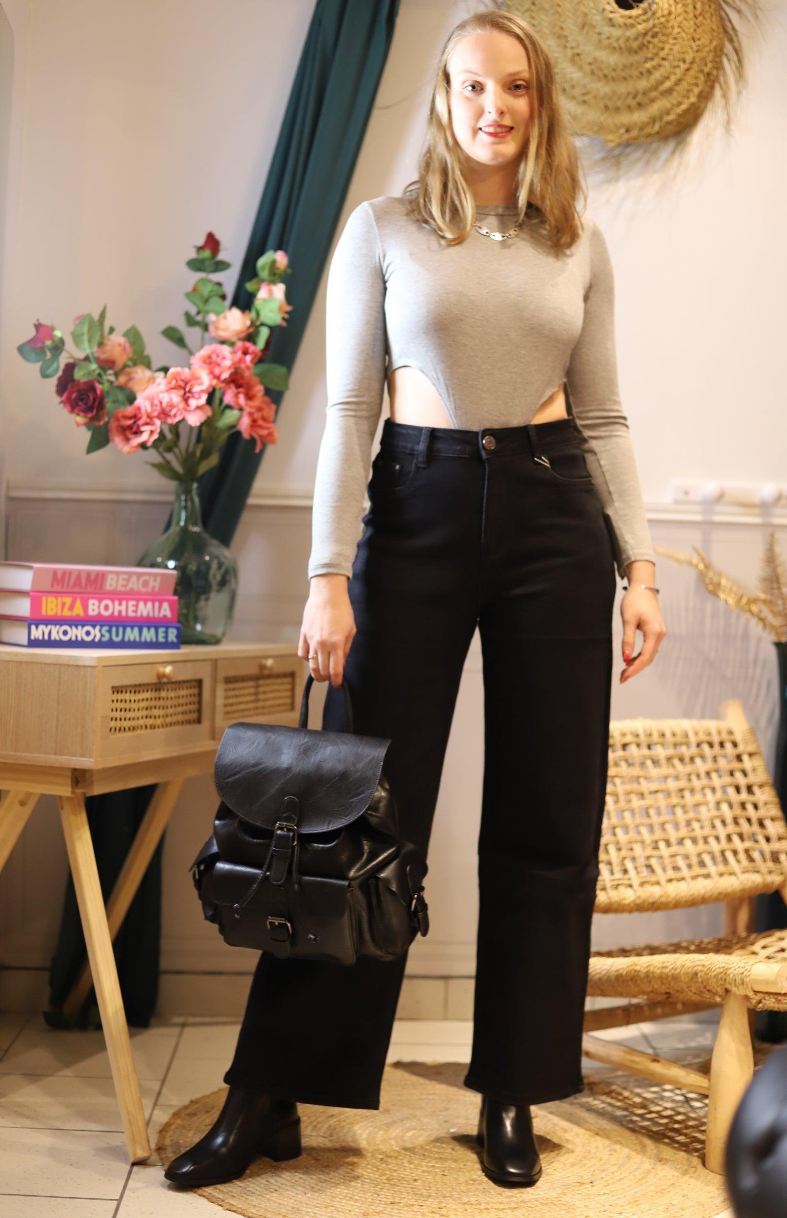 Jean Baggy Taille Haute – L’Incontournable Vintage noir - beautifulshop - boutique mode femme en Charente 