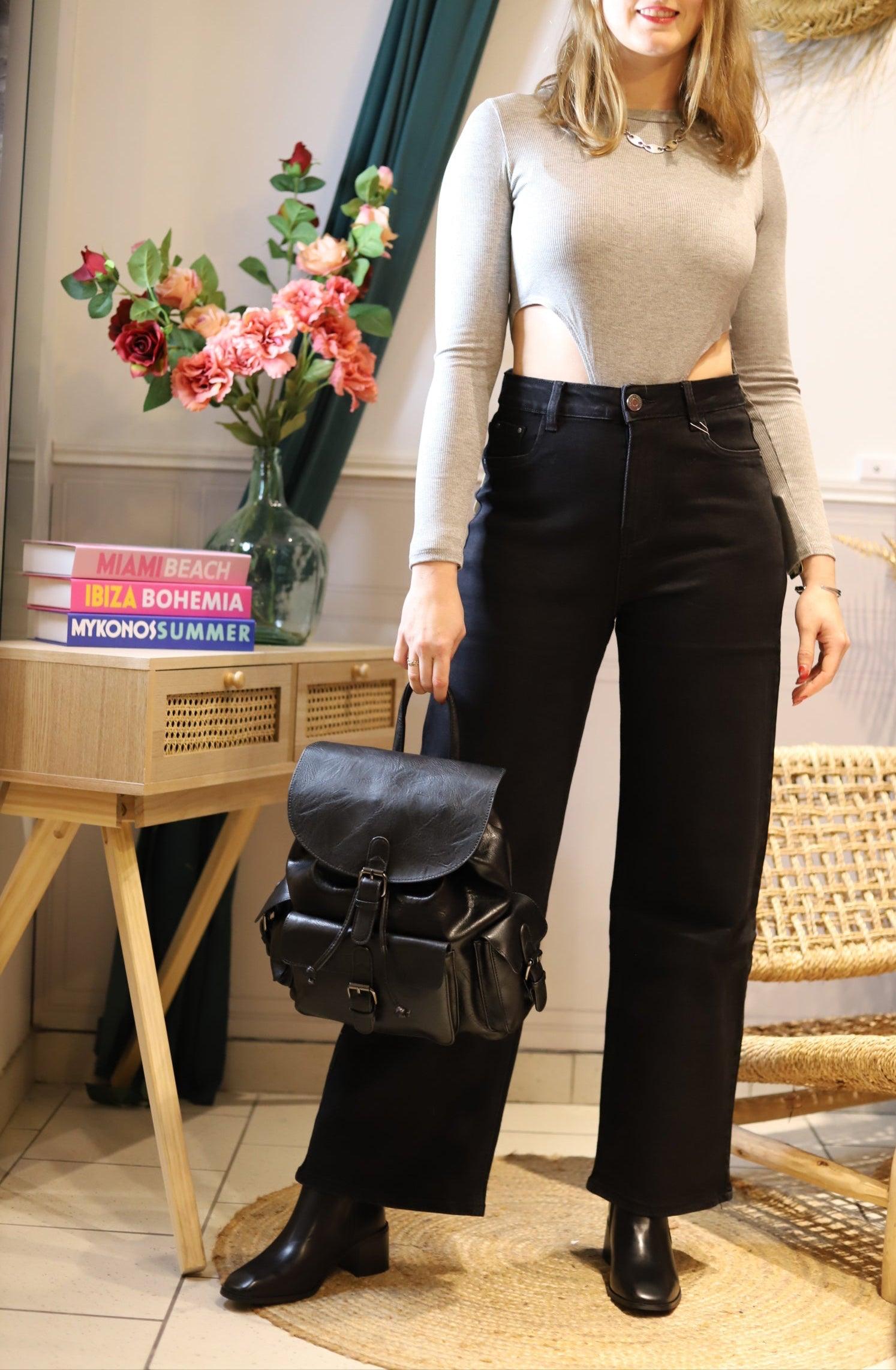 Jean Baggy Taille Haute – L’Incontournable Vintage noir - beautifulshop - boutique mode femme en Charente 