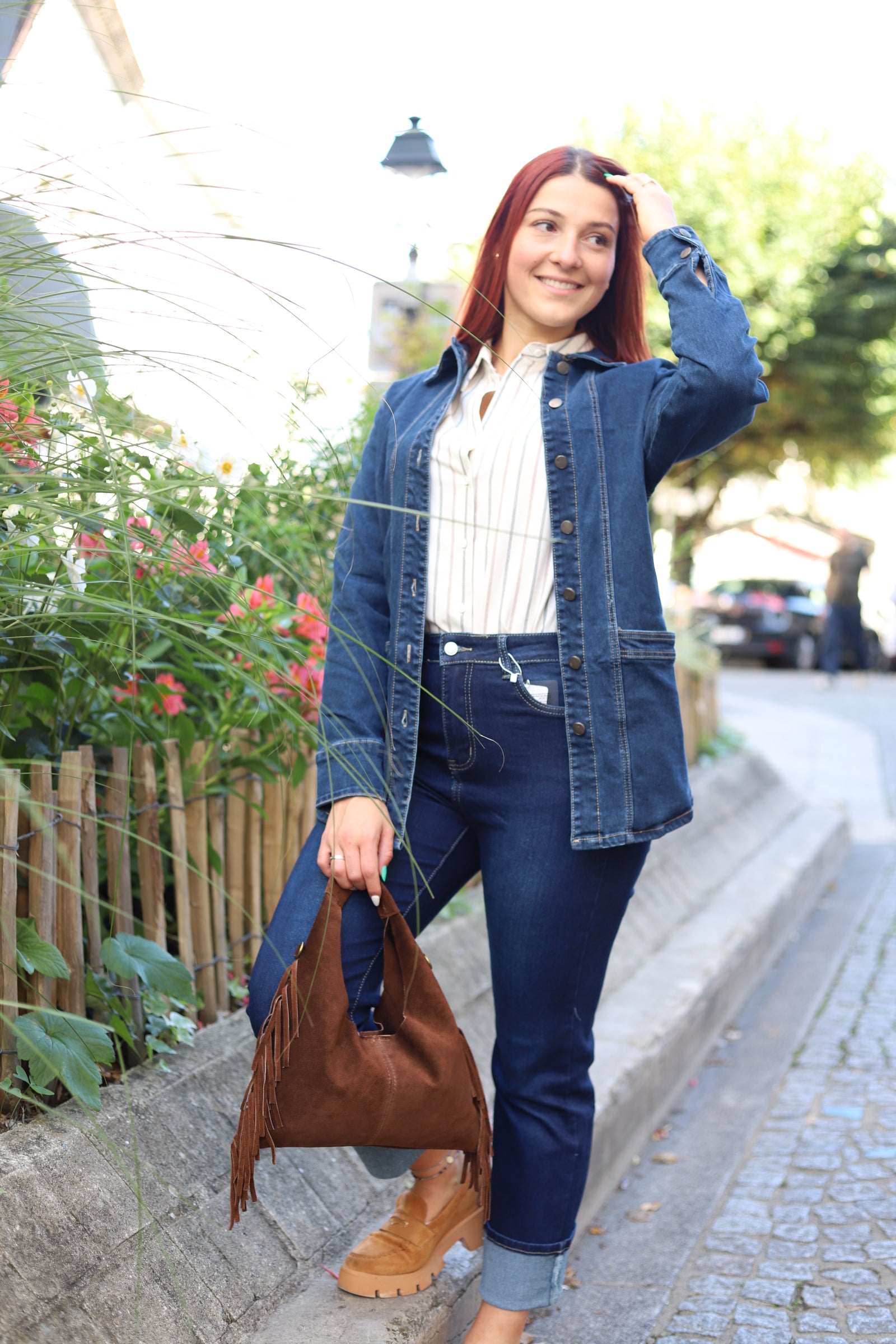 Jean Droit Stretch à Revers-beautifulshop