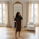 Jupe Droite Velours Café-beautifulshop