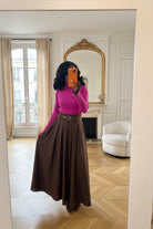 Jupe Longue Café Plissée-beaiutifulshop