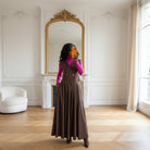 Jupe Longue Café Plissée