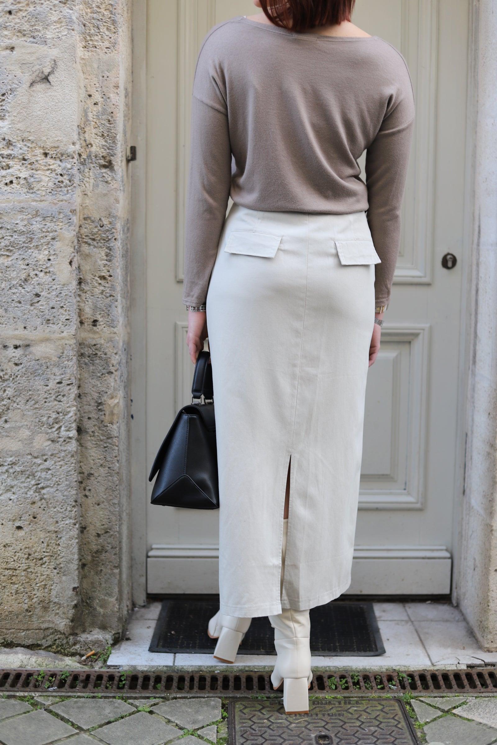 Jupe Longue en jean Taille Haute - beautifulshop